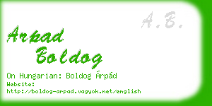 arpad boldog business card