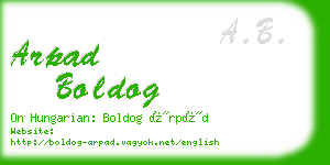 arpad boldog business card